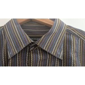 Jhane Barnes Mens XL Geometric Disco vtg hipster groovy y2K Button Up